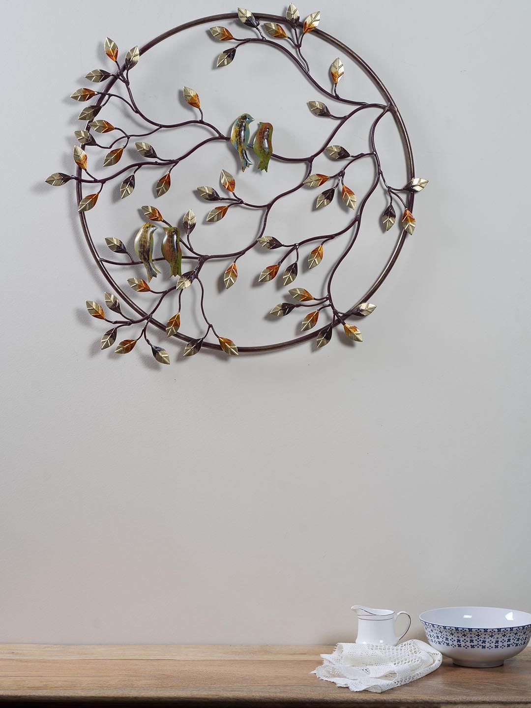 

vedas Gold-Toned W-Bird Wall Decor