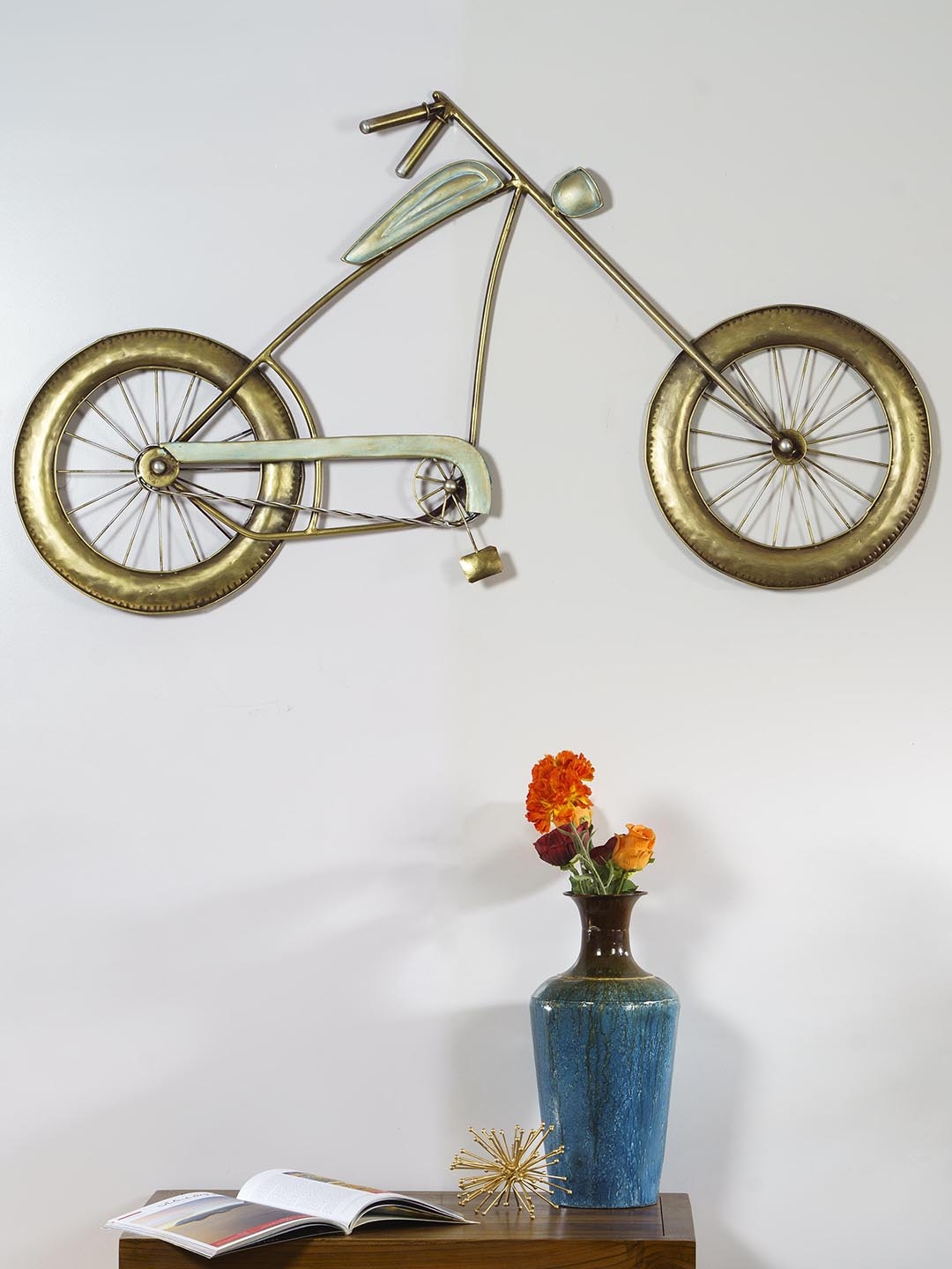 

vedas Gold-Toned Retro Bike Wall Decor