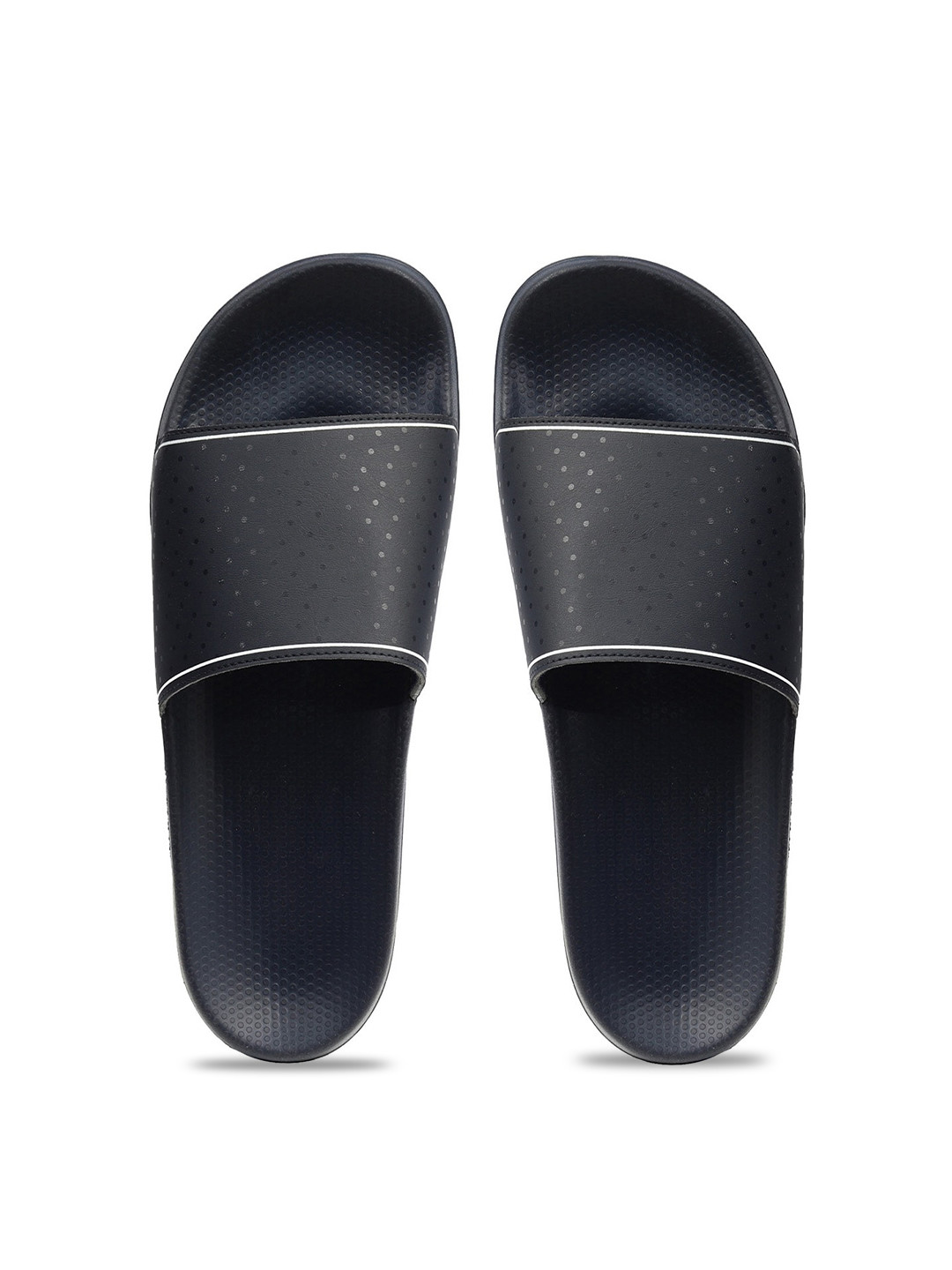 

SPYKAR Men Owen Black & Blue Sliders, Navy blue