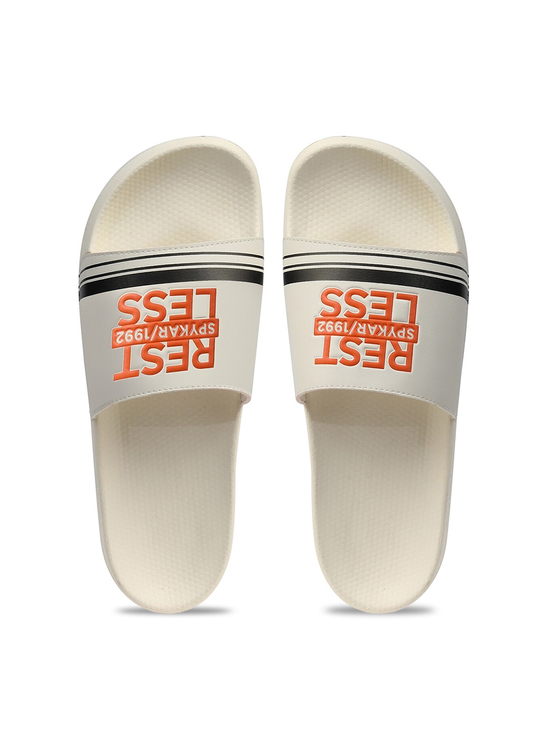 

SPYKAR Men Pattrick Offwhite Graphic Sliders, Off white