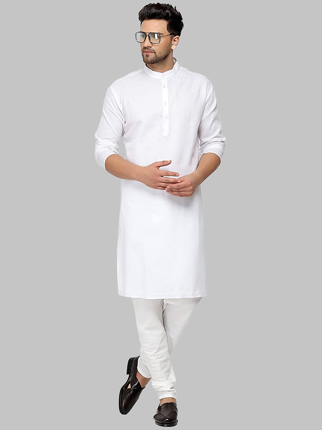 

ROYAL KURTA Men White Pure Cotton Kurta with Pyjamas