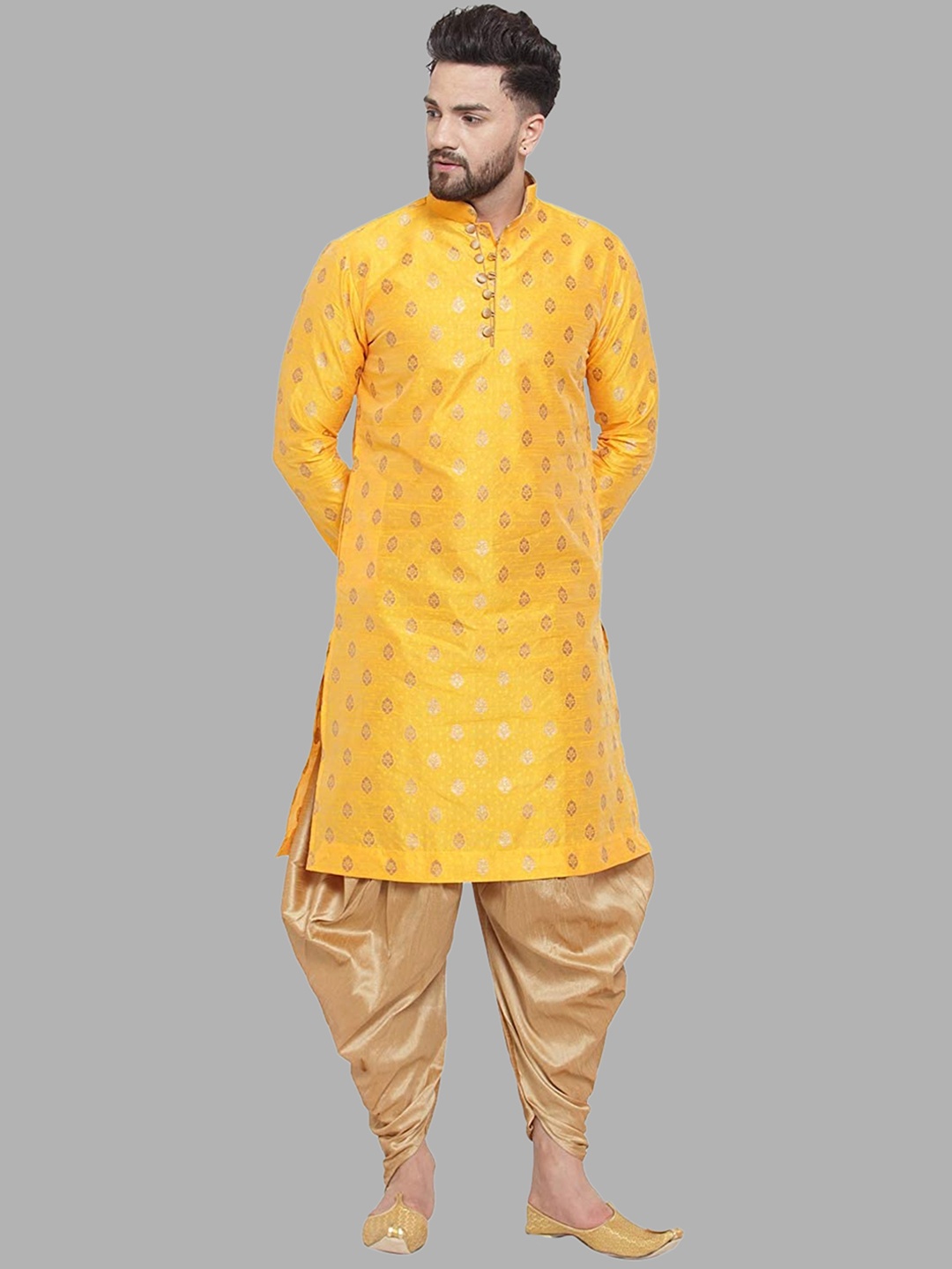 

ROYAL KURTA Men Orange Printed Kurta with Salwar