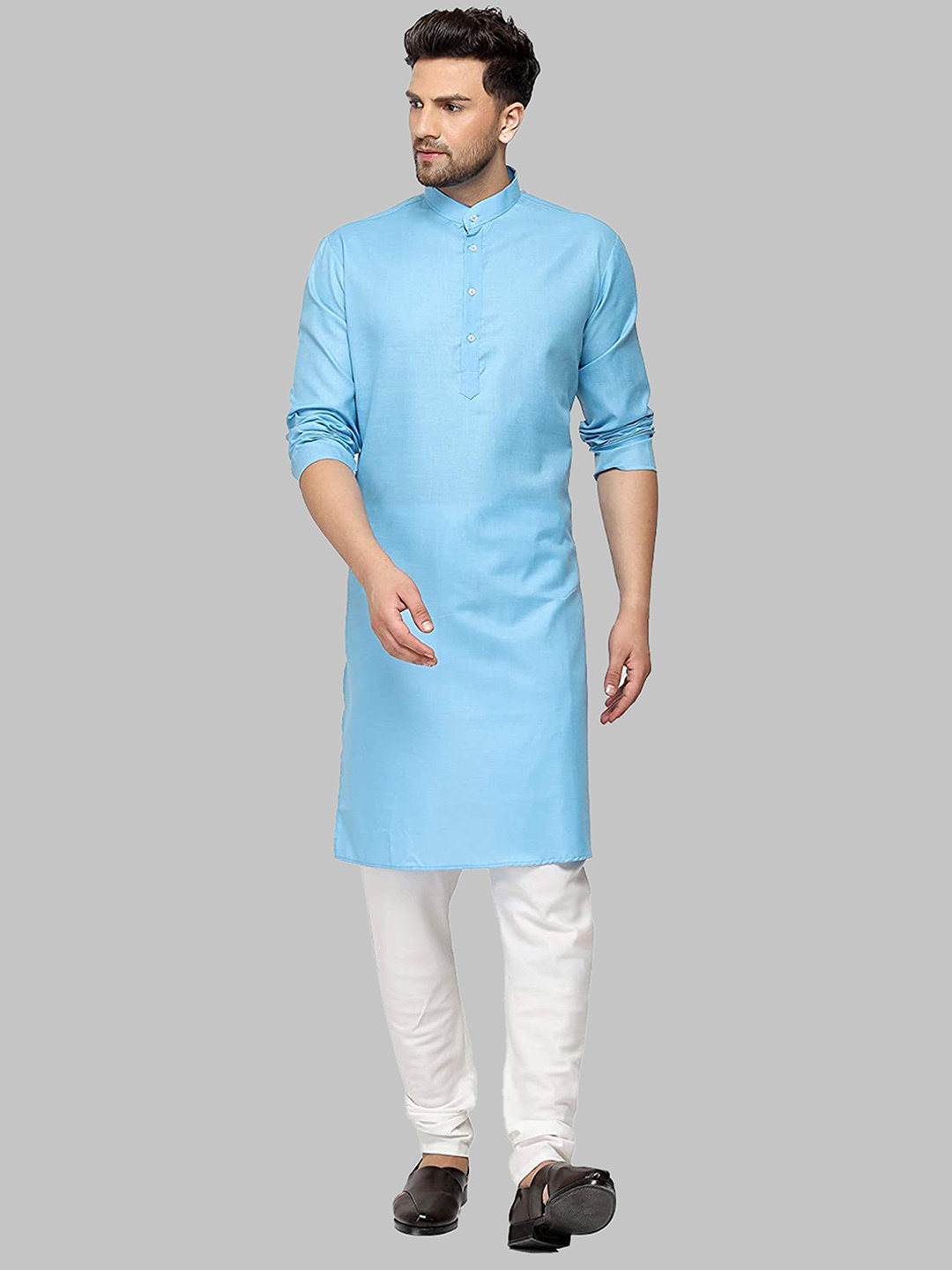 

ROYAL KURTA Men Blue Pure Cotton Kurta with Pyjamas