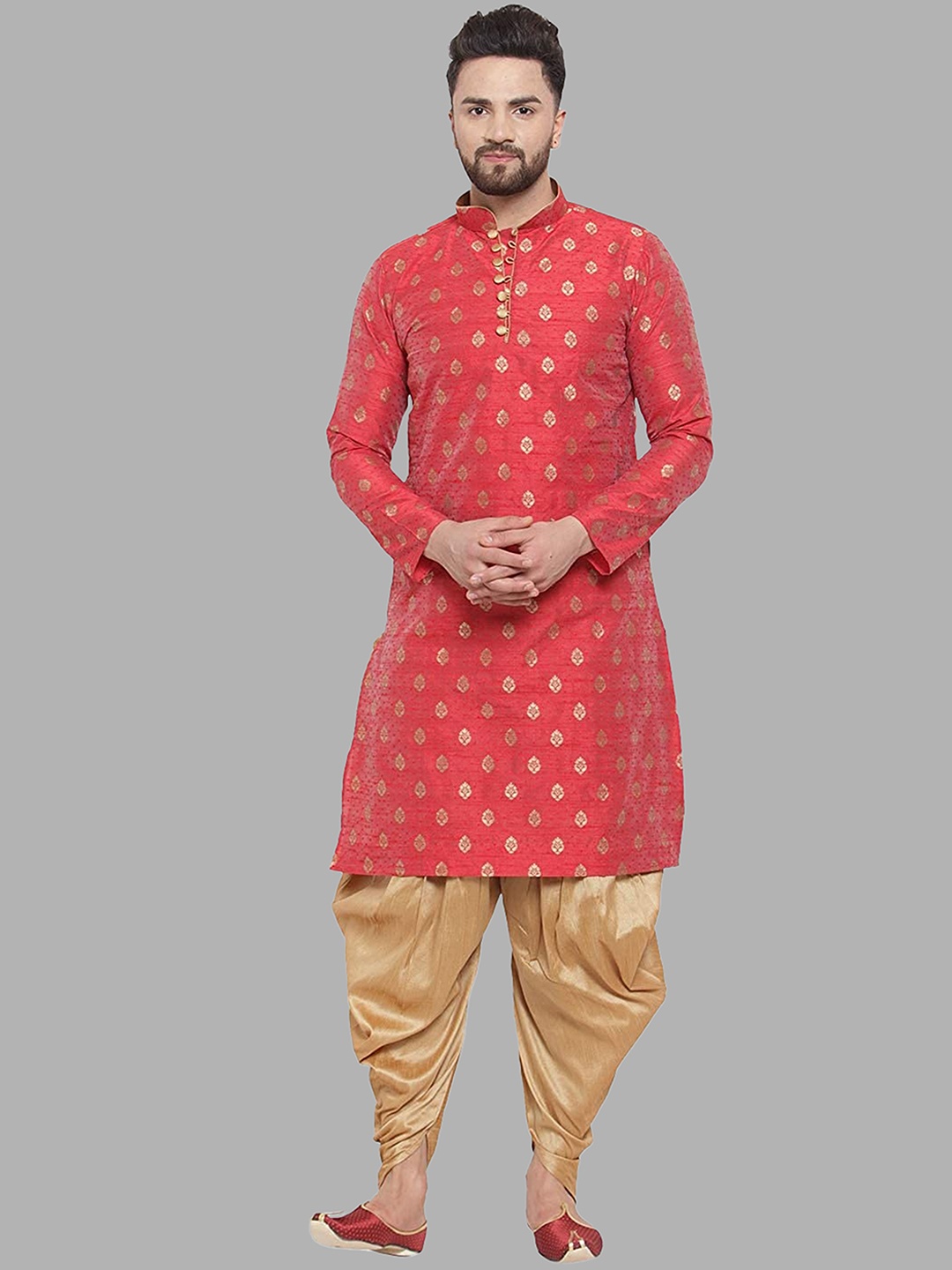 

ROYAL KURTA Men Red Kurta with Dhoti Pants