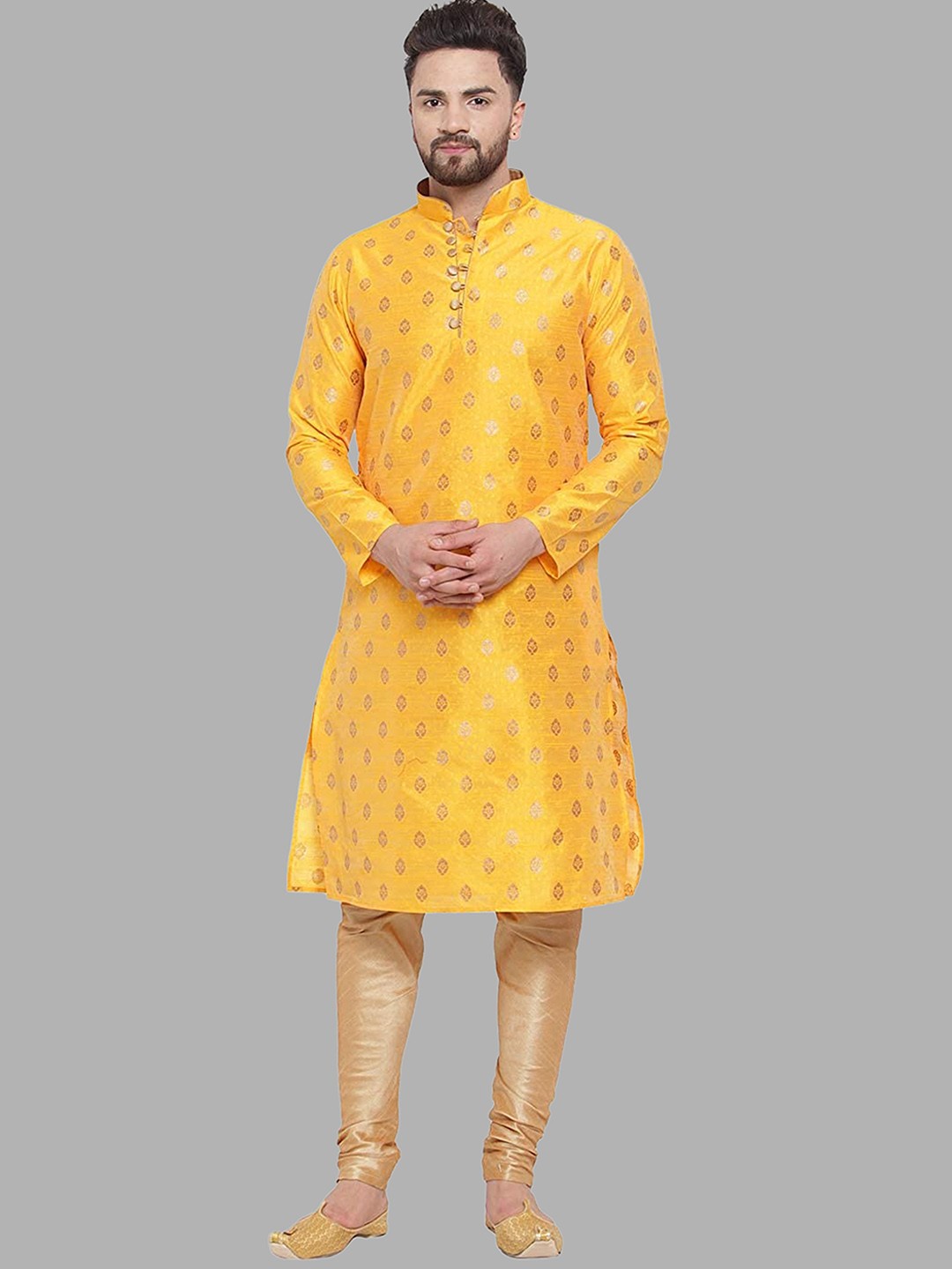 

ROYAL KURTA Men Yellow Kurta with Churidar