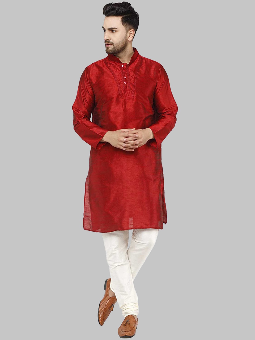 

ROYAL KURTA Men Maroon Kurta with Churidar