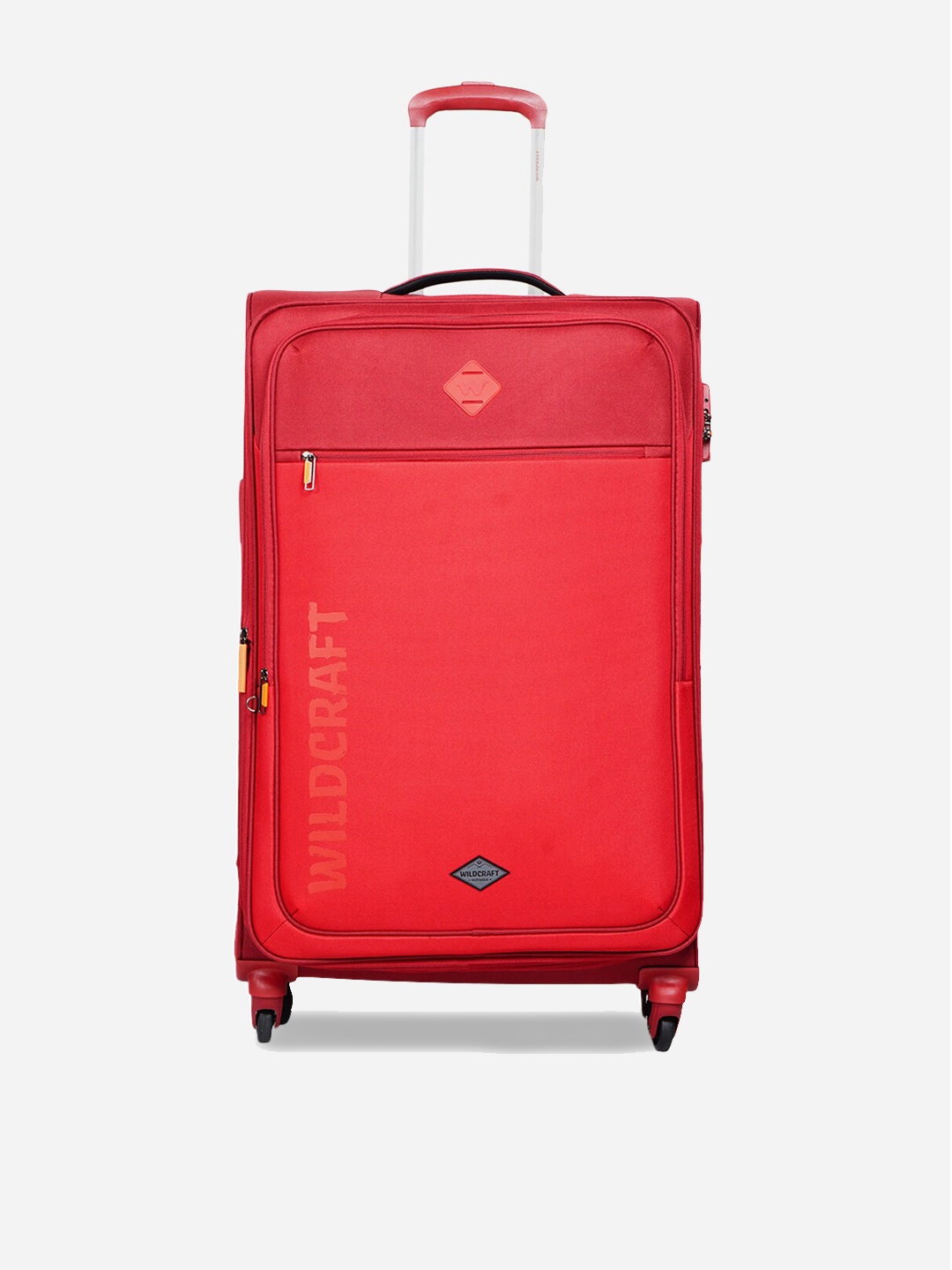 

Wildcraft Red Brand Logo Printed Large Trolley Bag