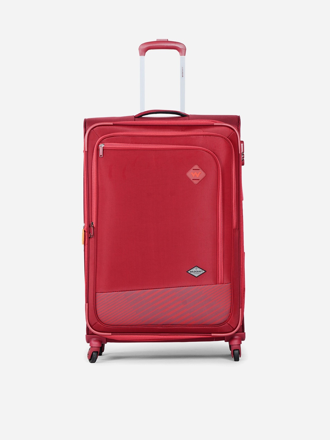 

Wildcraft Sirius Red Textured Soft-Sided Large Expandable Trolley Suitcase