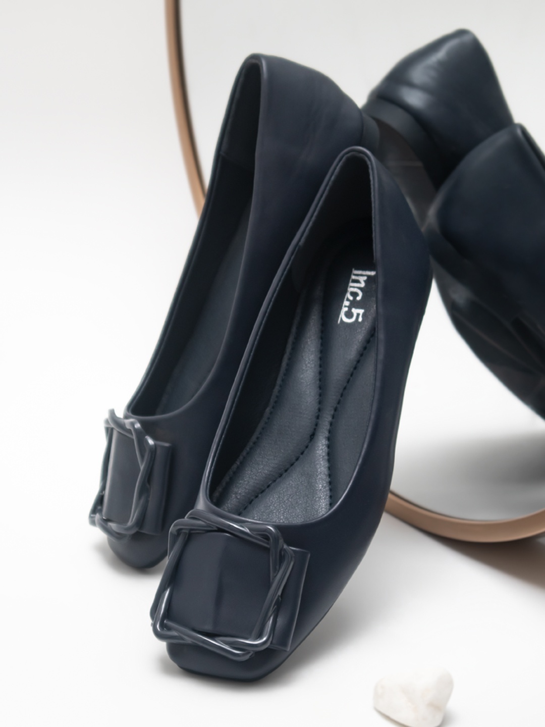 

Inc 5 Women Navy Blue Embellished Ballerinas Flats