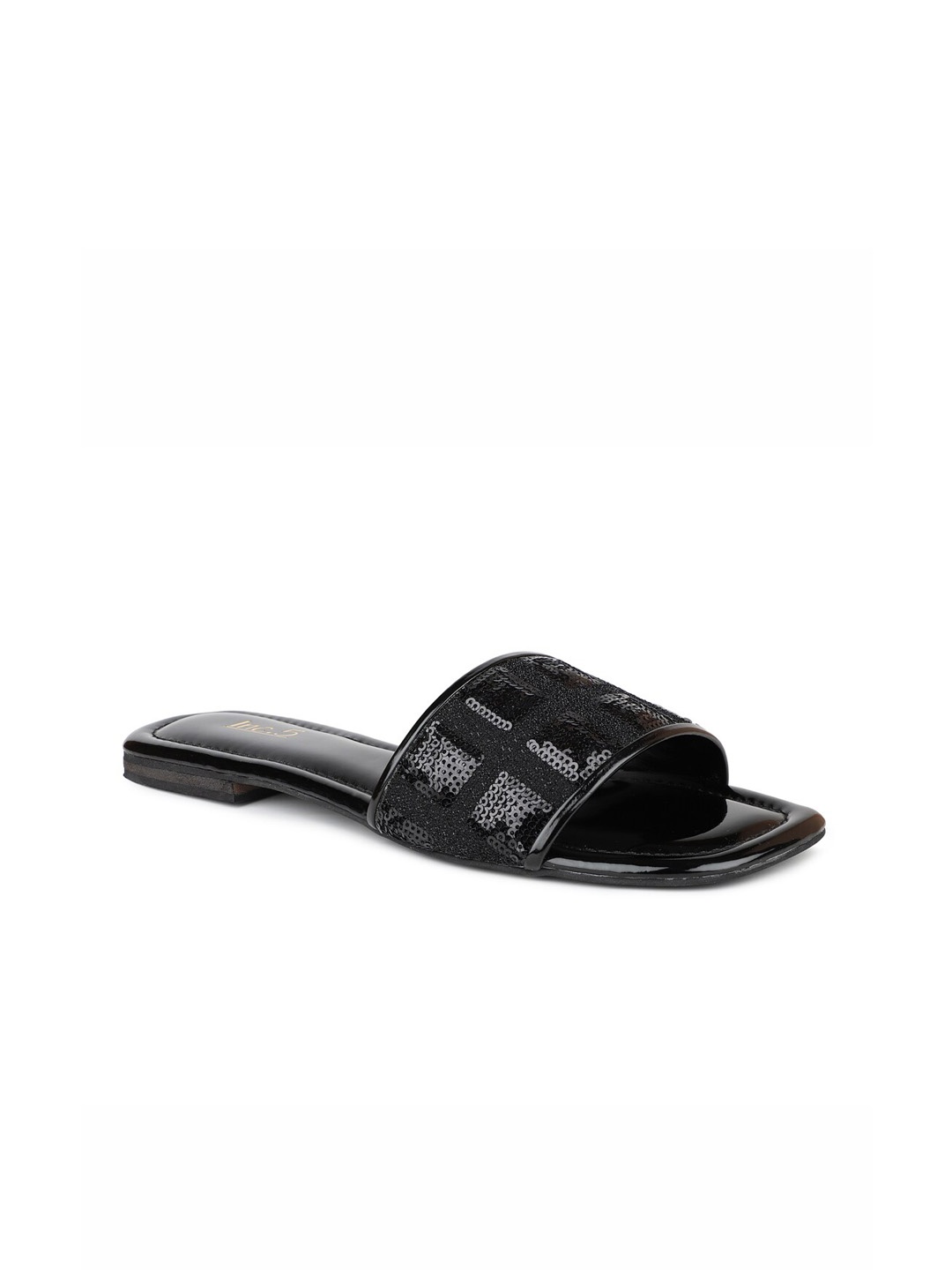 

Inc 5 Women Black Embellished Open Toe Flats