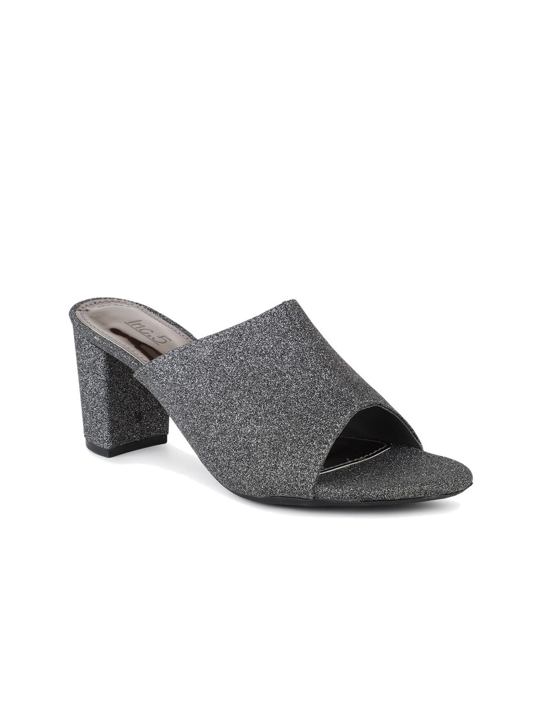 

Inc 5 Gunmetal-Toned Embellished Party Block Heels, Metallic