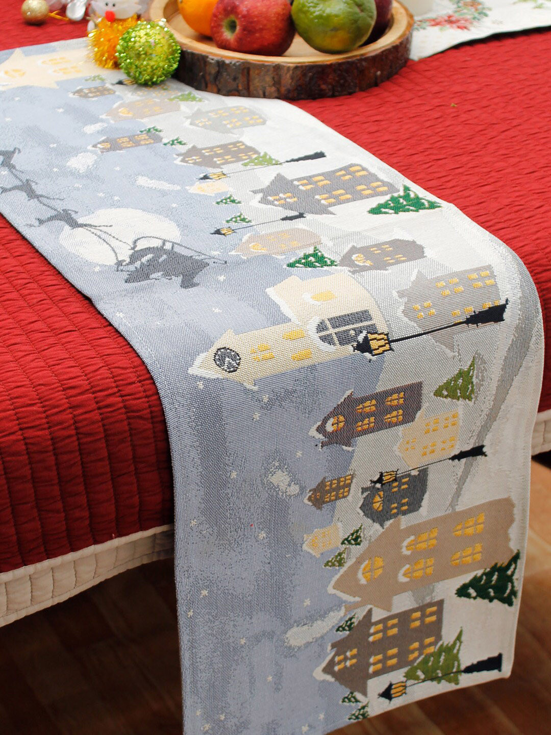 

AVI Living Grey Christmas Snowy Night Design Table Runner