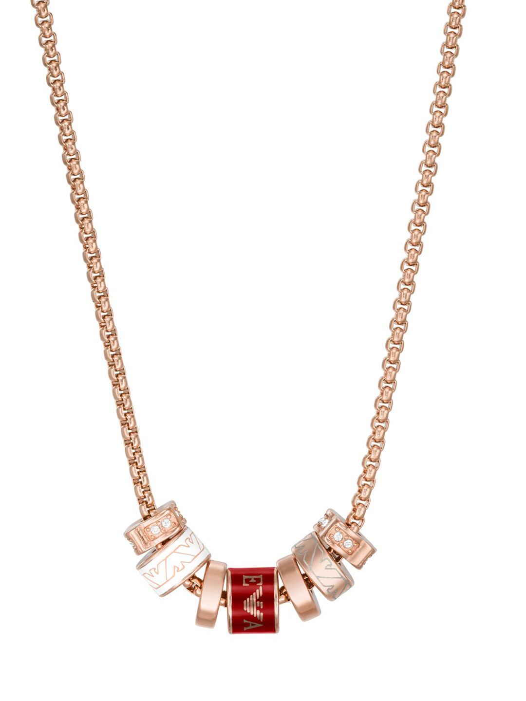 

Emporio Armani Rose Gold & White Rhodium-Plated Necklace