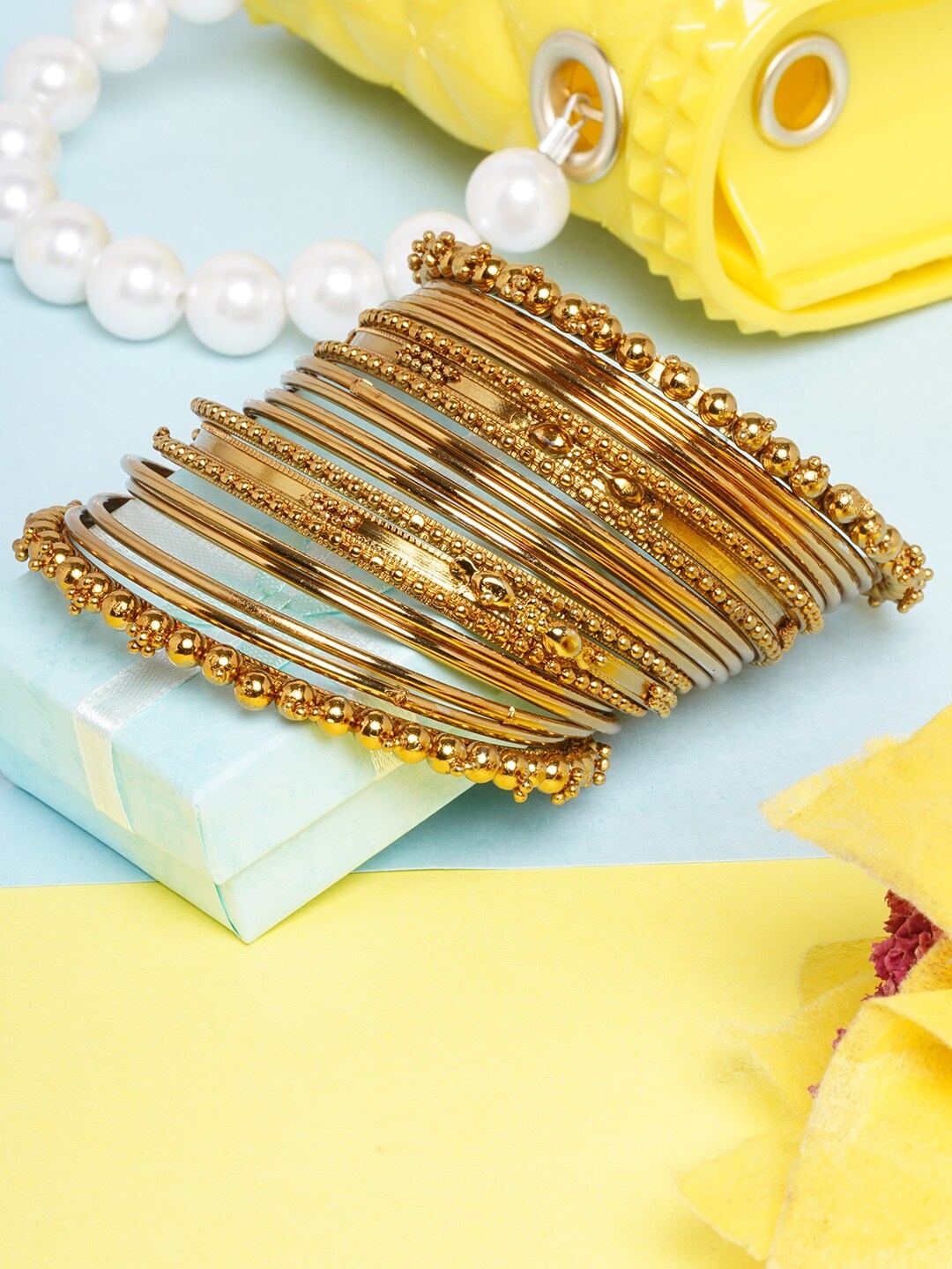 

DIVA WALK Gold-Toned & Gold-Plated Bangle Set