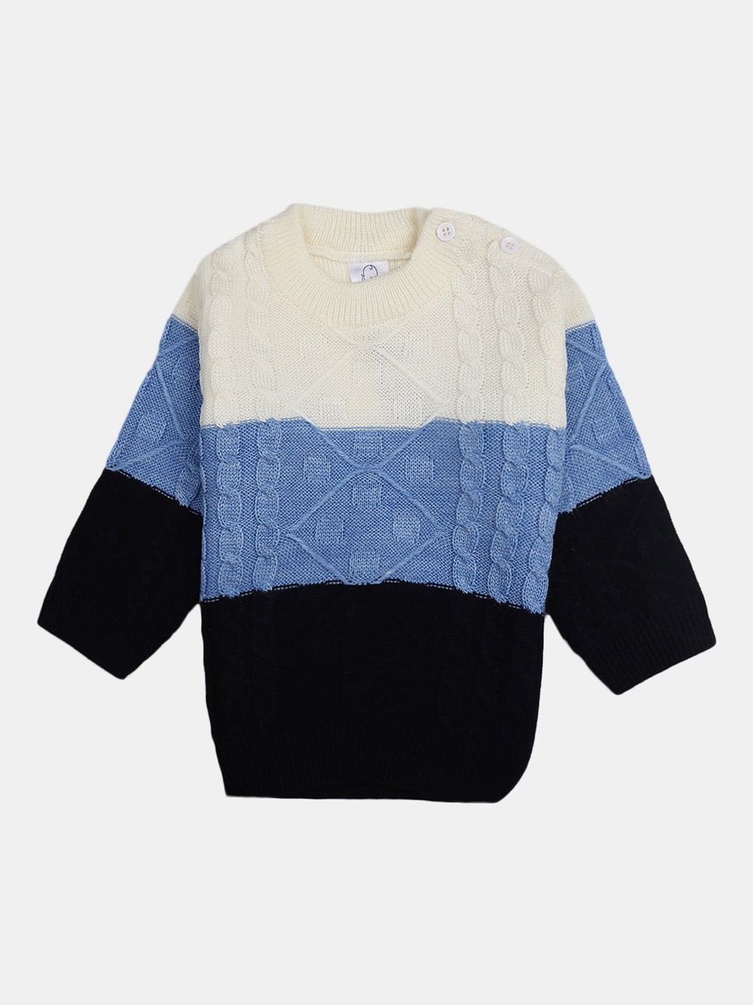 

V-Mart Girls Navy Blue & Black Colourblocked Colourblocked Pullover