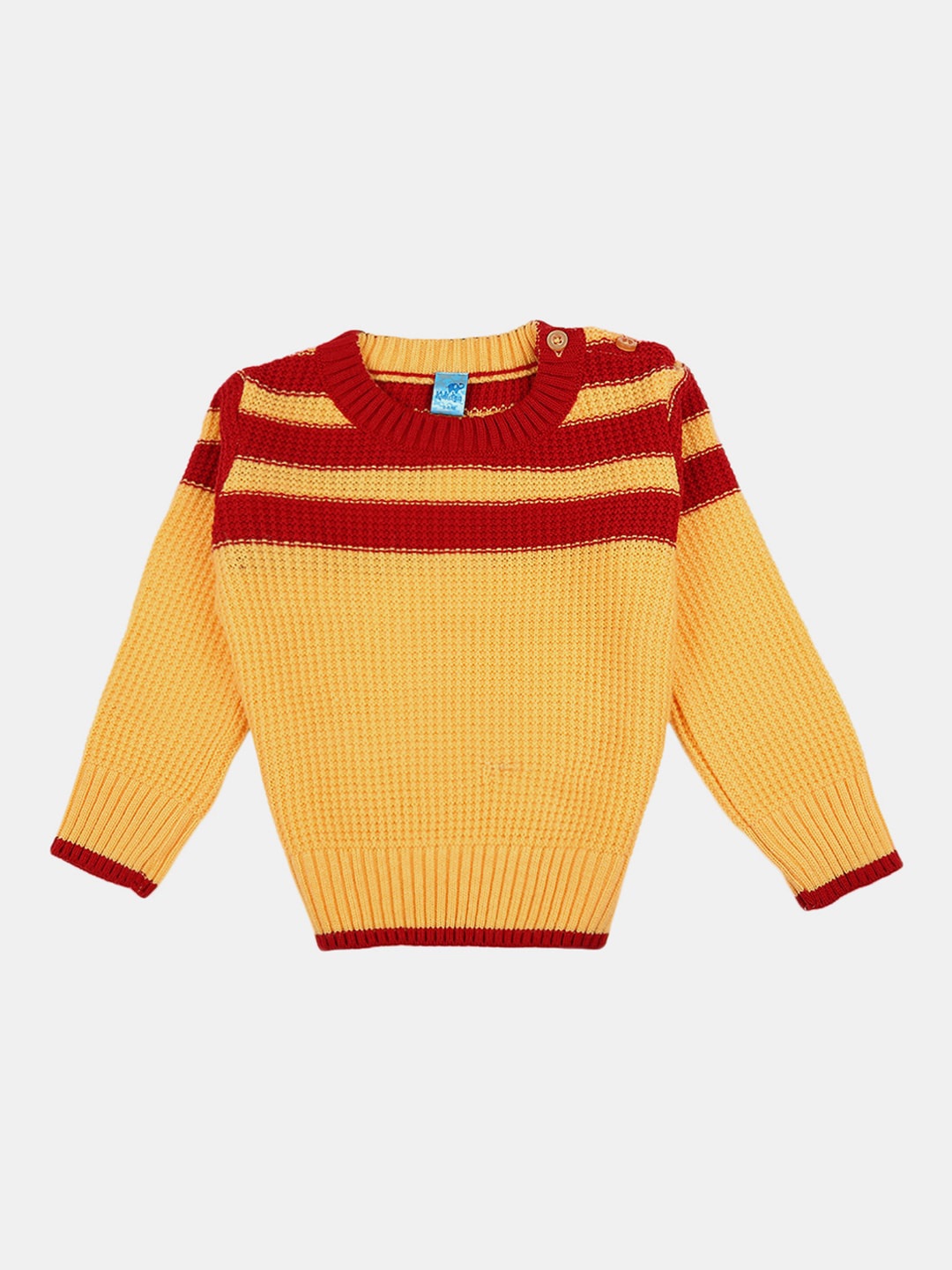 

V-Mart Girls Yellow & Red Striped Striped Pullover