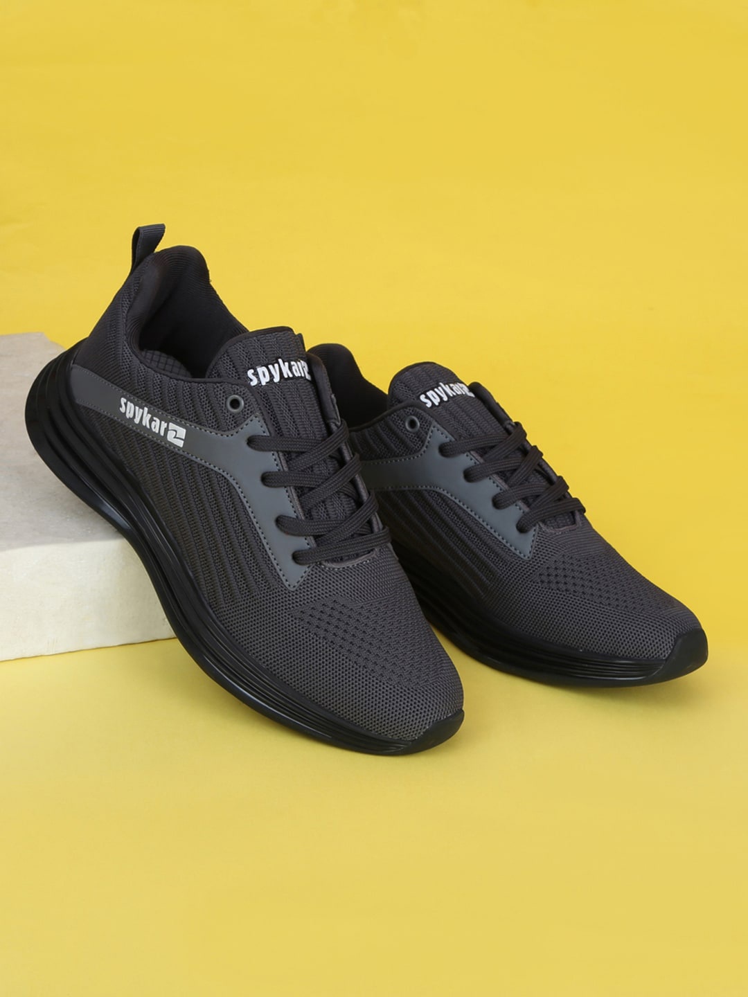 

SPYKAR Men Carol Dark Grey Textile Sneakers