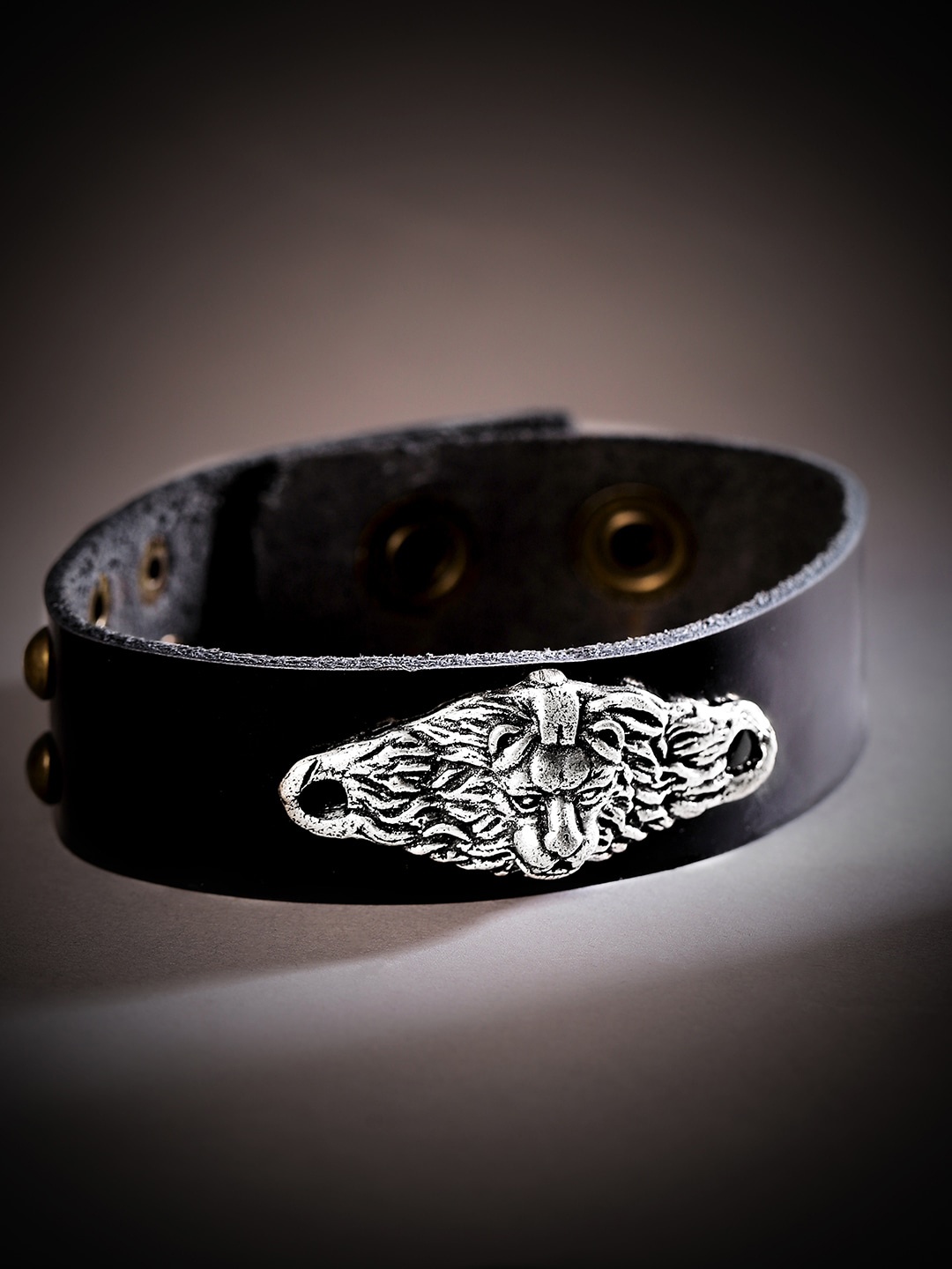 

Roadster Women Black & Silver-Toned Wraparound Bracelet