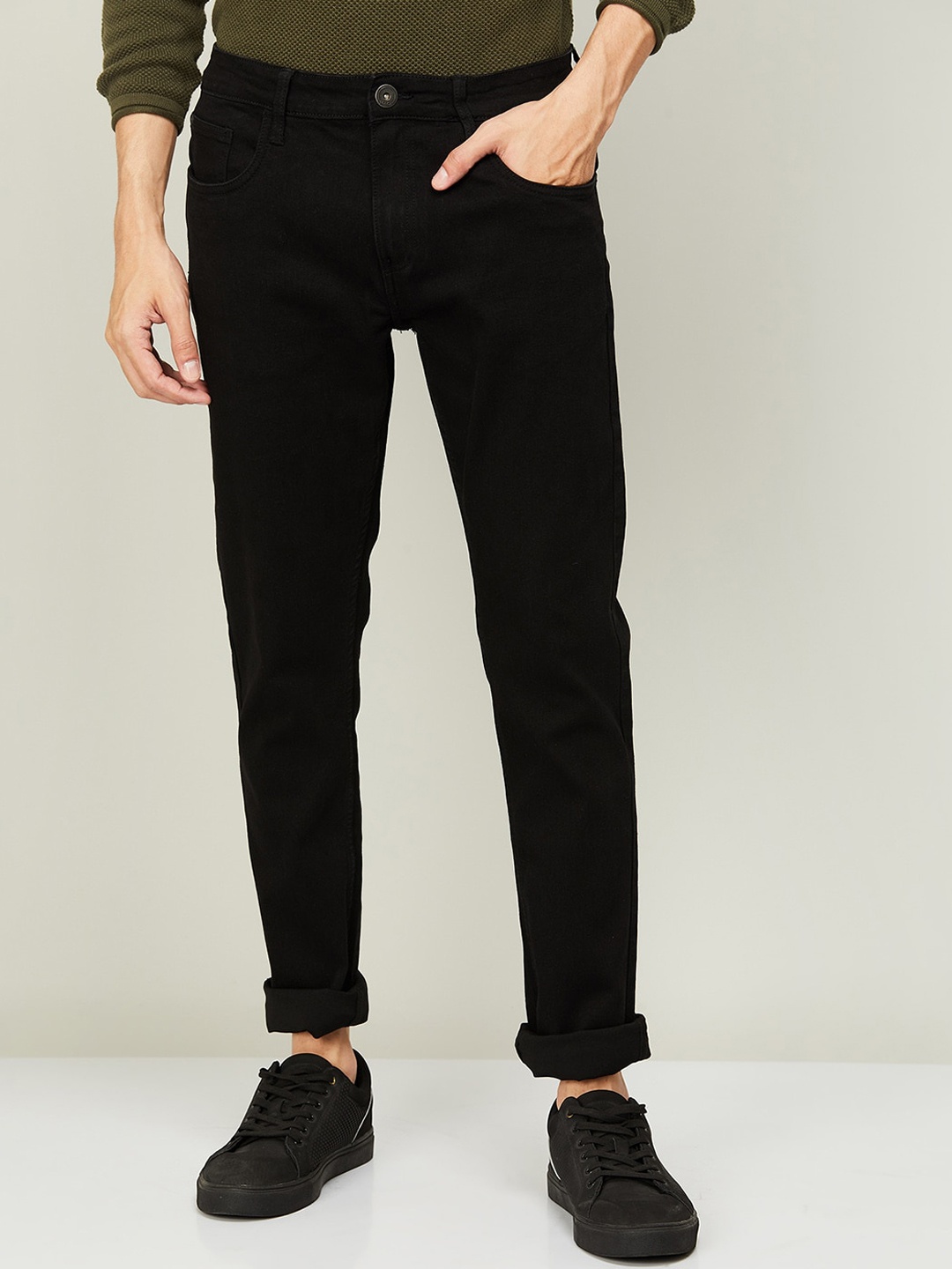 

Forca Men Black Tapered Fit Cotton Jeans