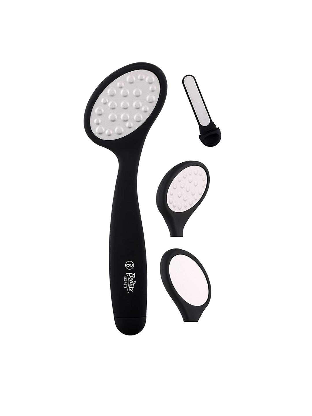 

Beaute Secrets 3 in 1 Pedicure Foot Filer with Double-Sided Foot Scrubber - Black