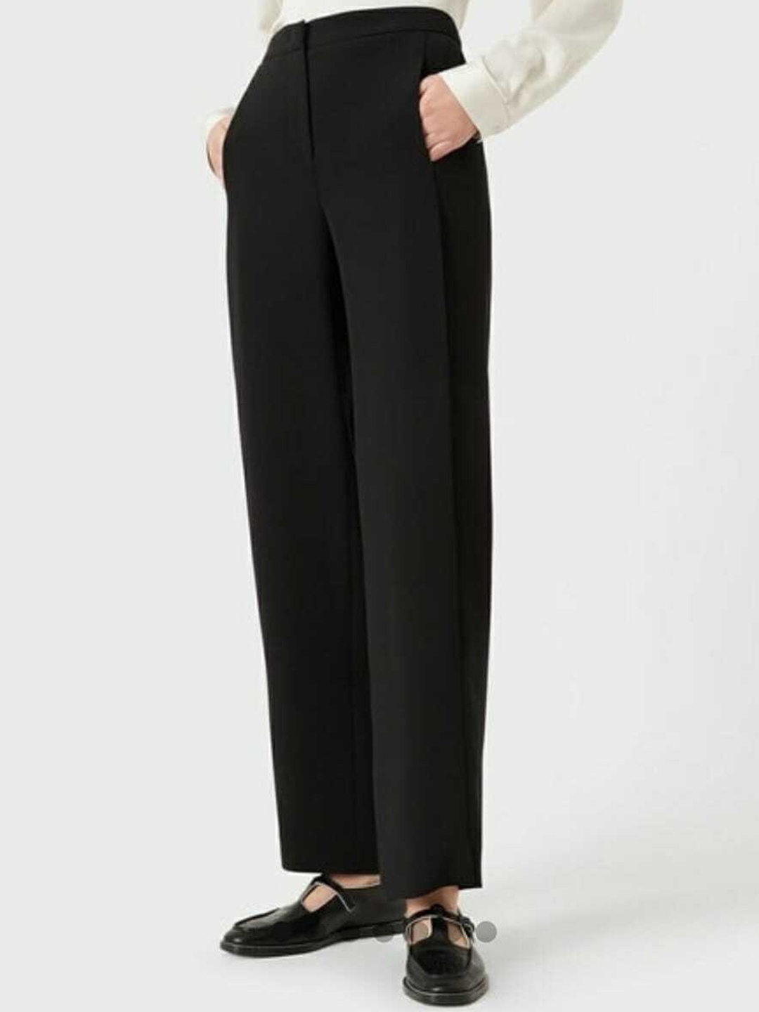 

Next One Women Black Relaxed Straight Leg High-Rise Easy Wash Trouser