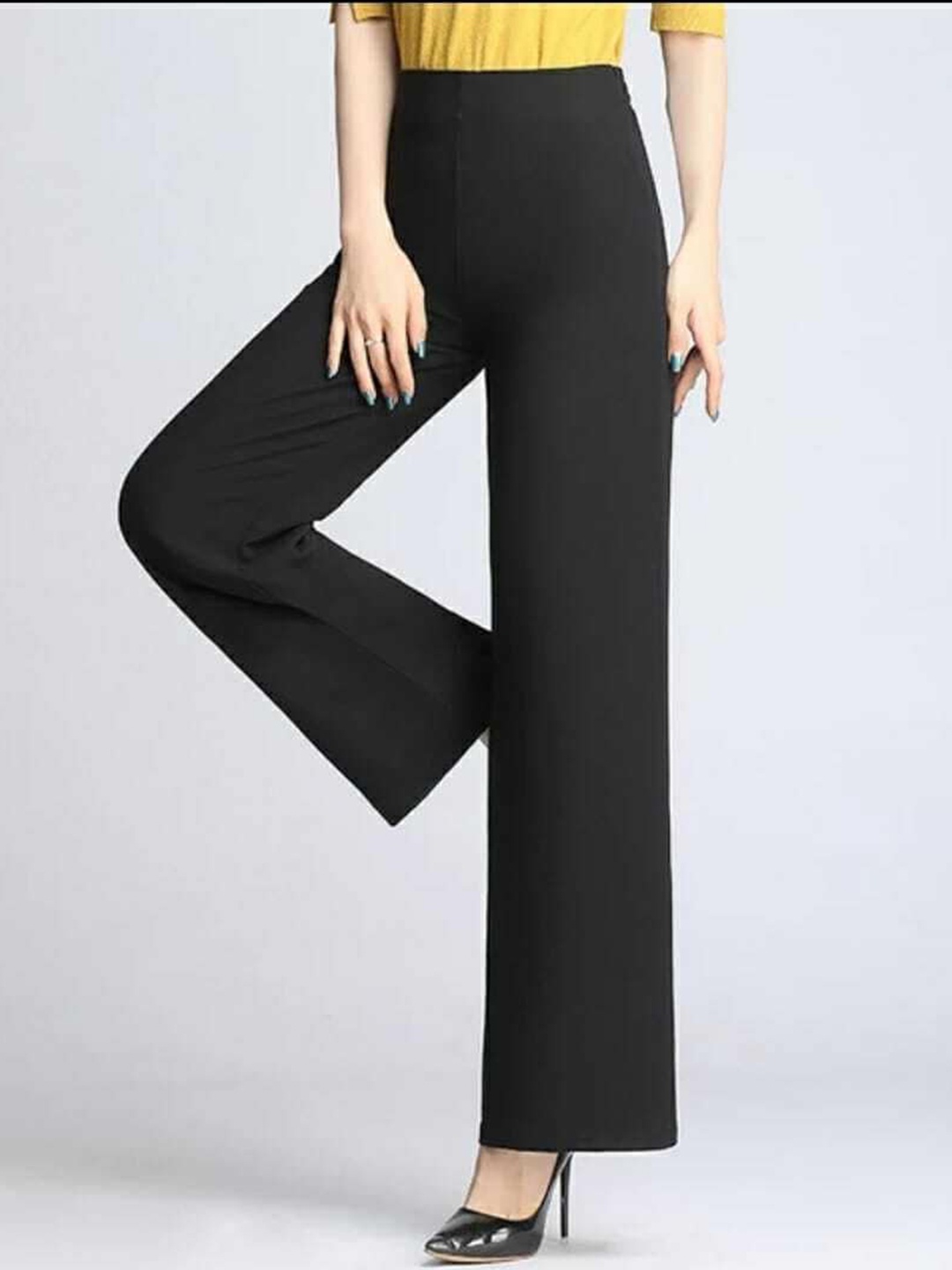 

Next One Women Black Relaxed Straight Leg High-Rise Easy Wash Trouser