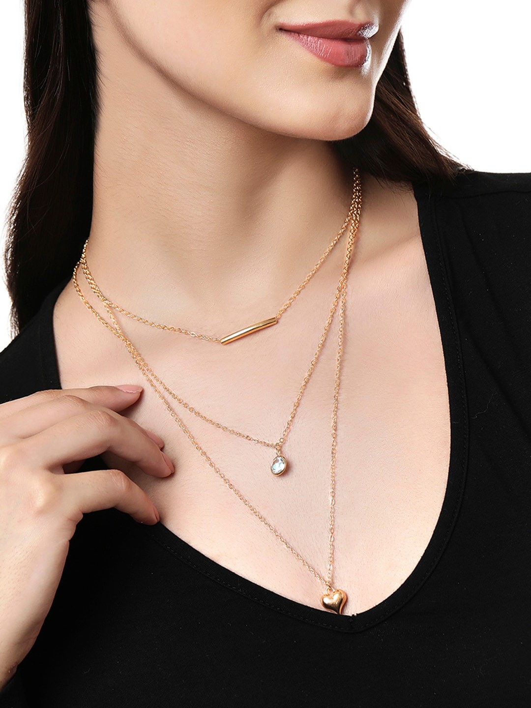 

TOKYO TALKIES X rubans FASHION ACCESSORIES Gold-Toned Brass Gold-Plated Layered Necklace