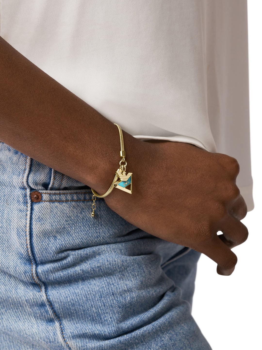 

Emporio Armani Women Gold-Toned & Blue Wraparound Bracelet