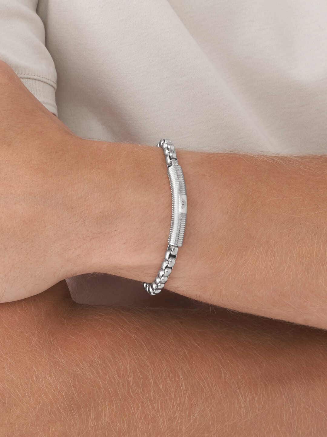 

Emporio Armani Men Silver-Toned Link Bracelet