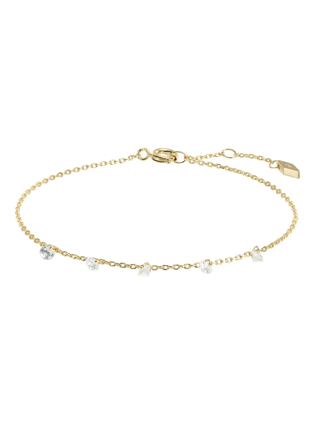 

Fossil Sadie Women Gold-Toned & White Brass-Plated Charm Bracelet