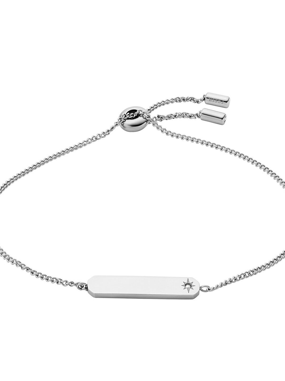 

Fossil Lane Women Silver-Toned Cubic Zirconia Charm Bracelet