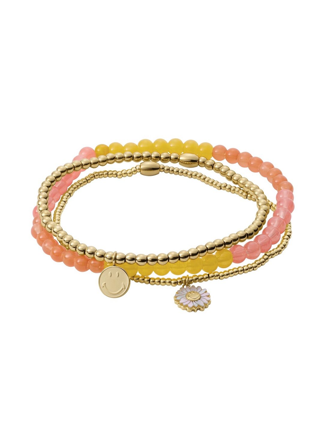 

Fossil Women Gold-Toned & Pink Wraparound Bracelet
