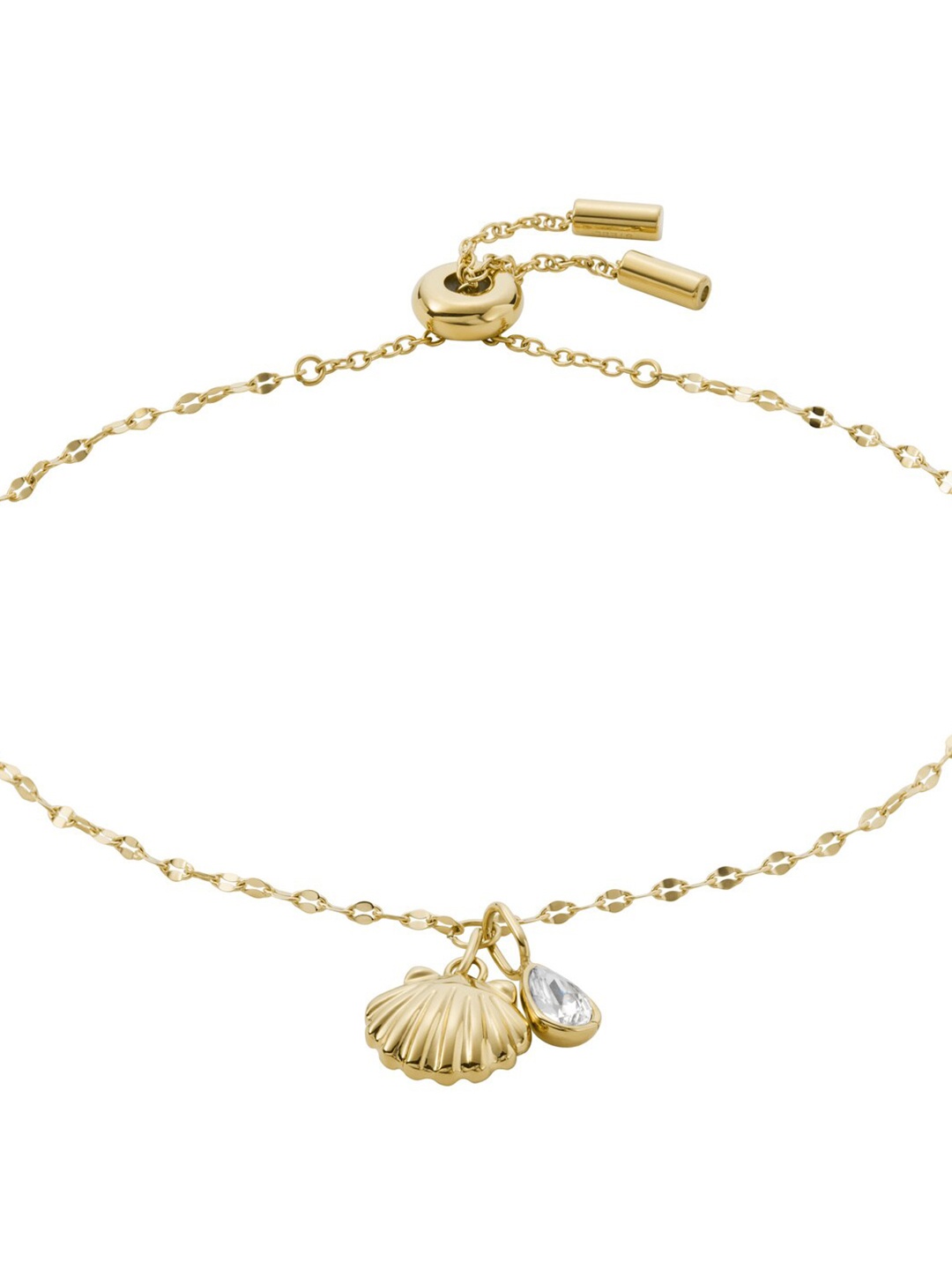 

Fossil Women Gold-Toned Cubic Zirconia Gold-Plated Wraparound Bracelet