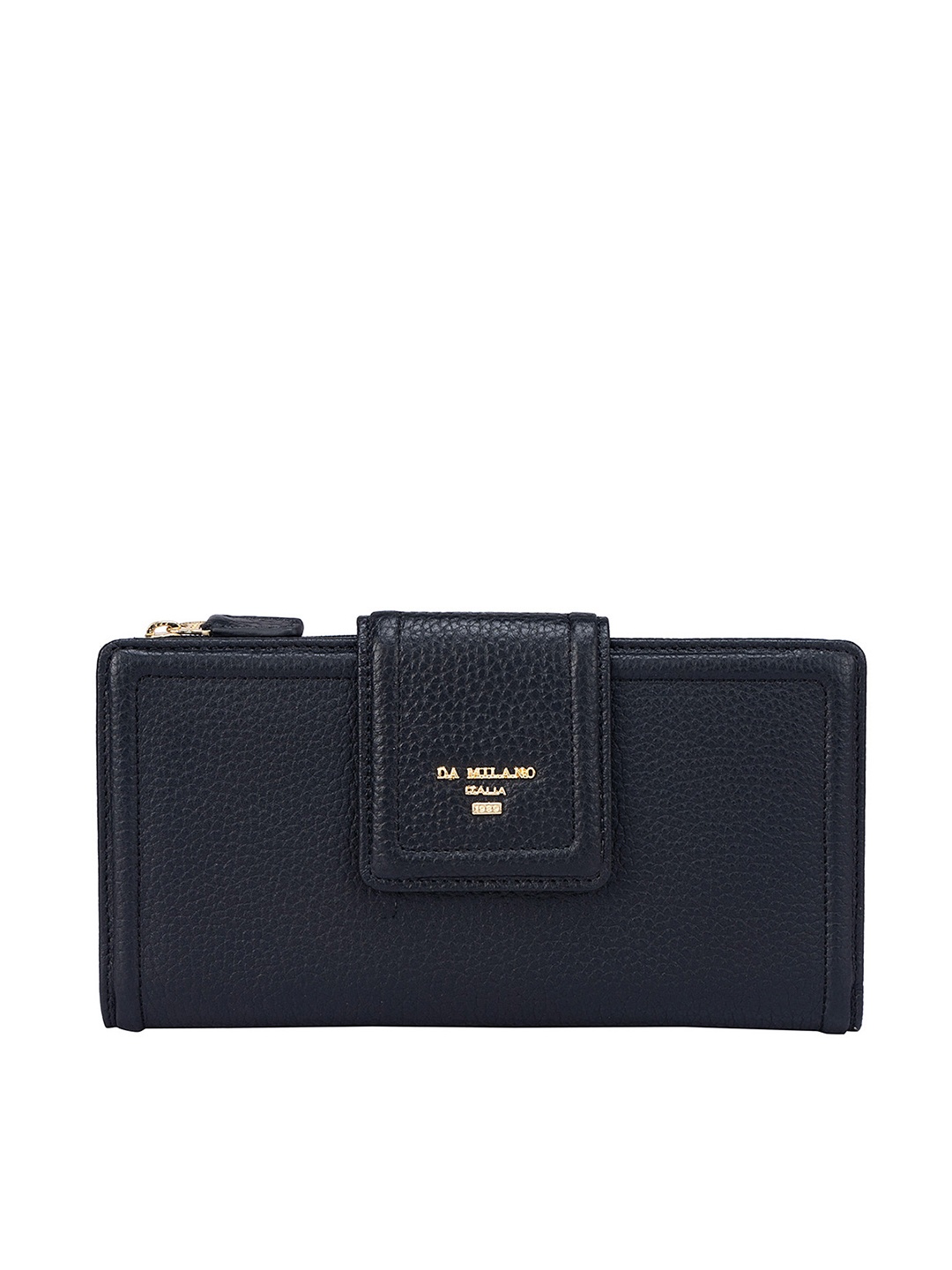 

Da Milano Women Leather Two Fold Wallet, Navy blue
