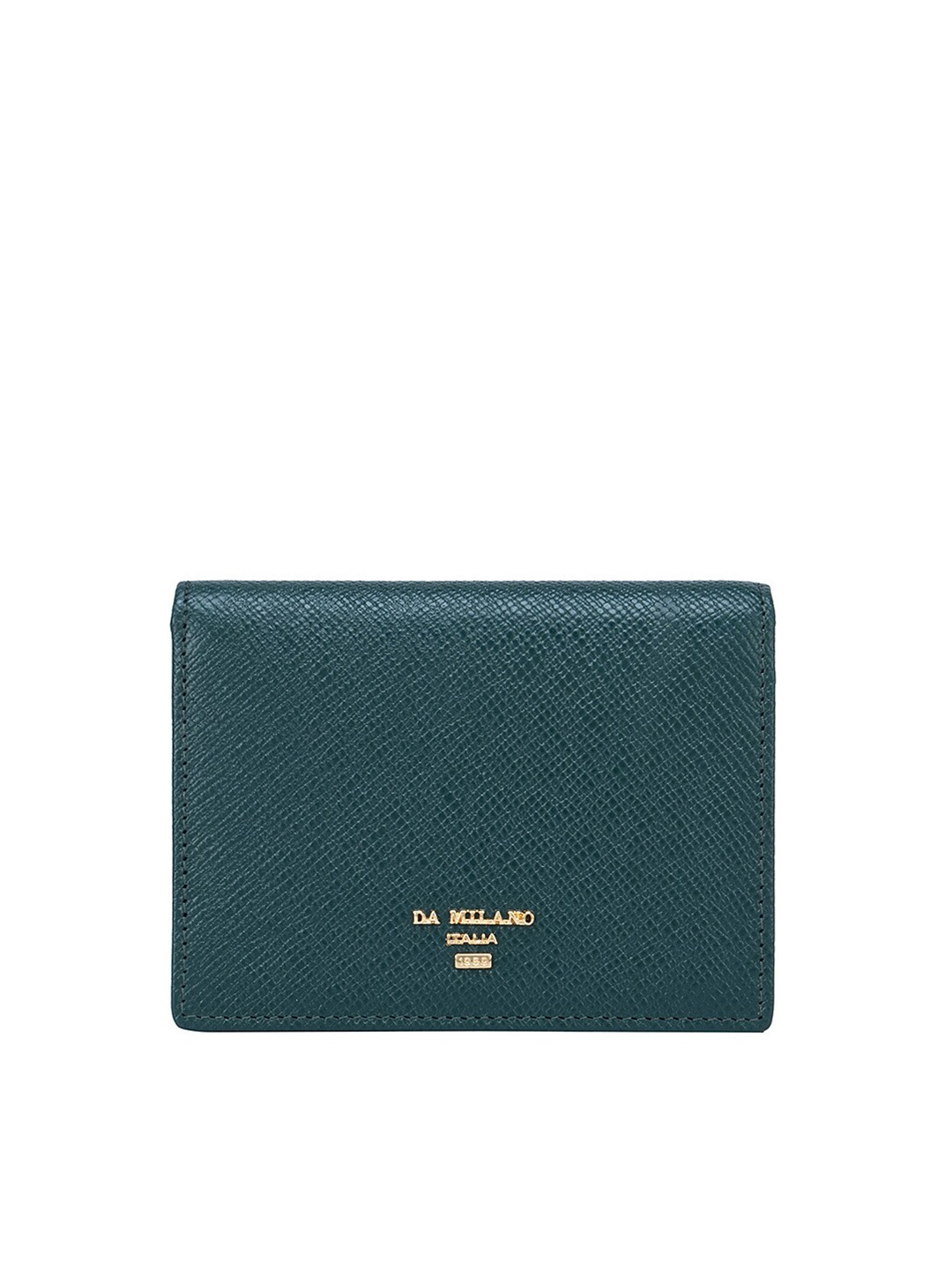 

Da Milano Women Green Textured Leather Three Fold Wallet