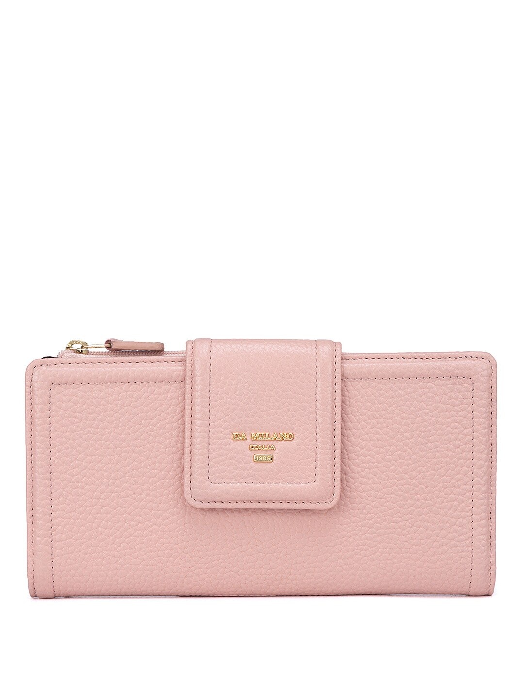 

Da Milano Women Pink Textured Leather Two Fold Wallet