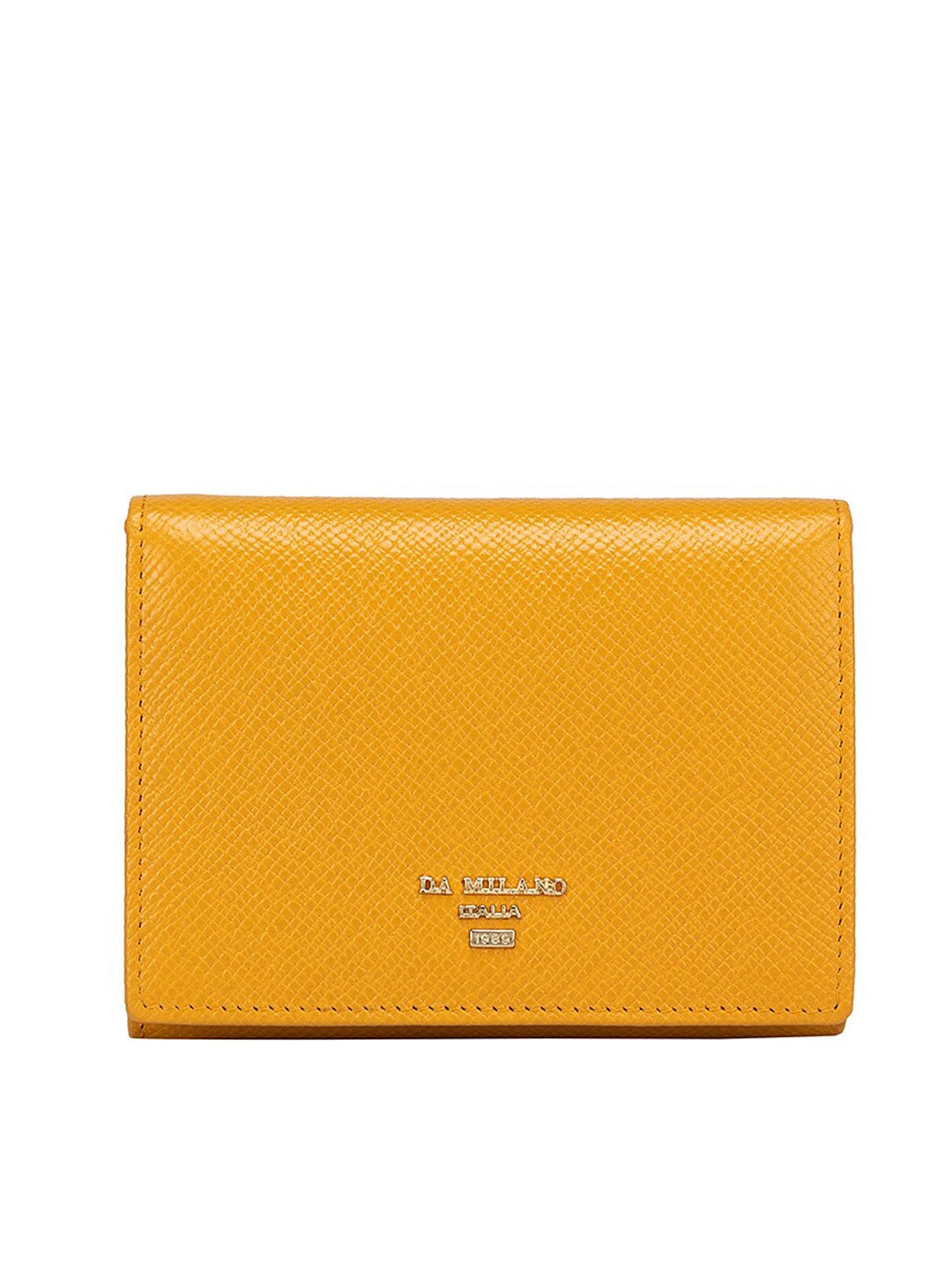 

Da Milano Women Yellow Textured Leather Three Fold Wallet