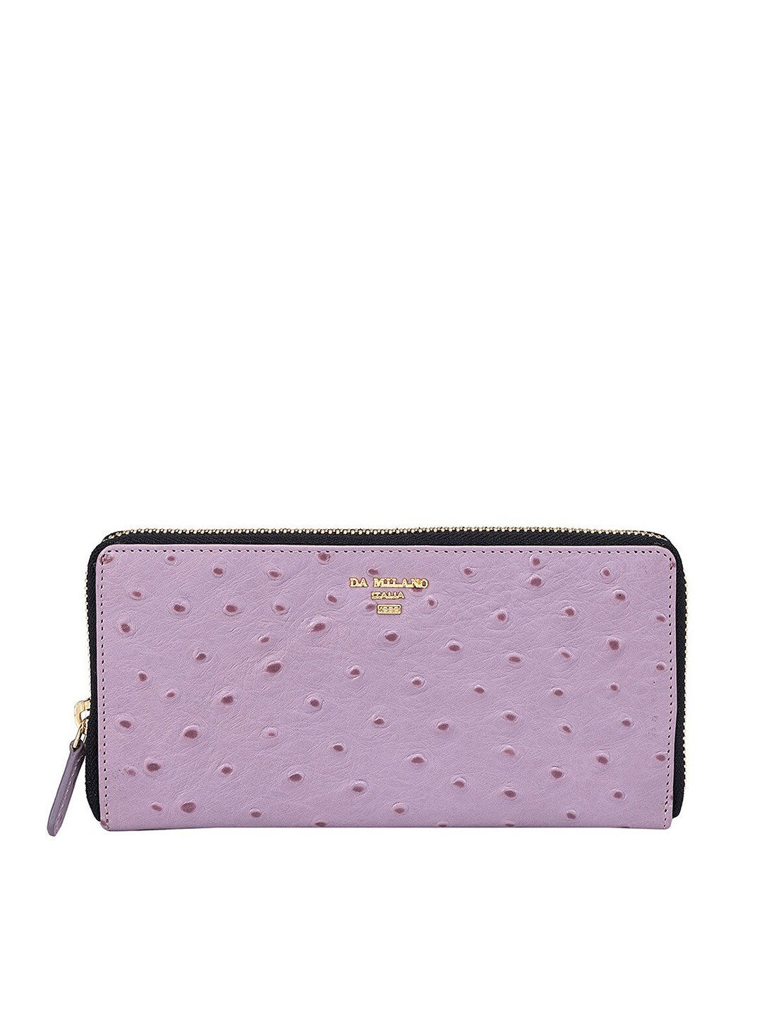 

Da Milano Women Purple & Gold-Toned Textured Leather Wallet