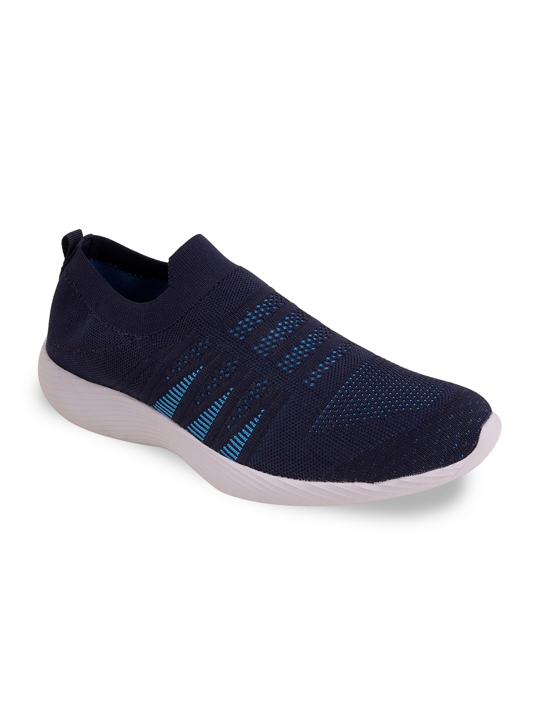 

TPENT Men Navy Blue Mesh Non-Marking Sports Shoes