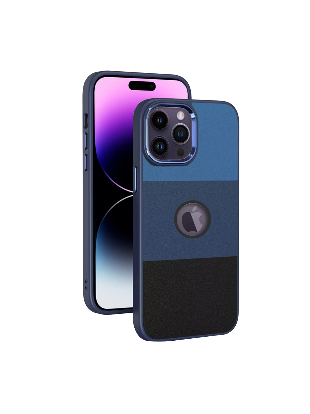 

Karwan Blue Solid Leather iPhone 13 Pro Max Back Case