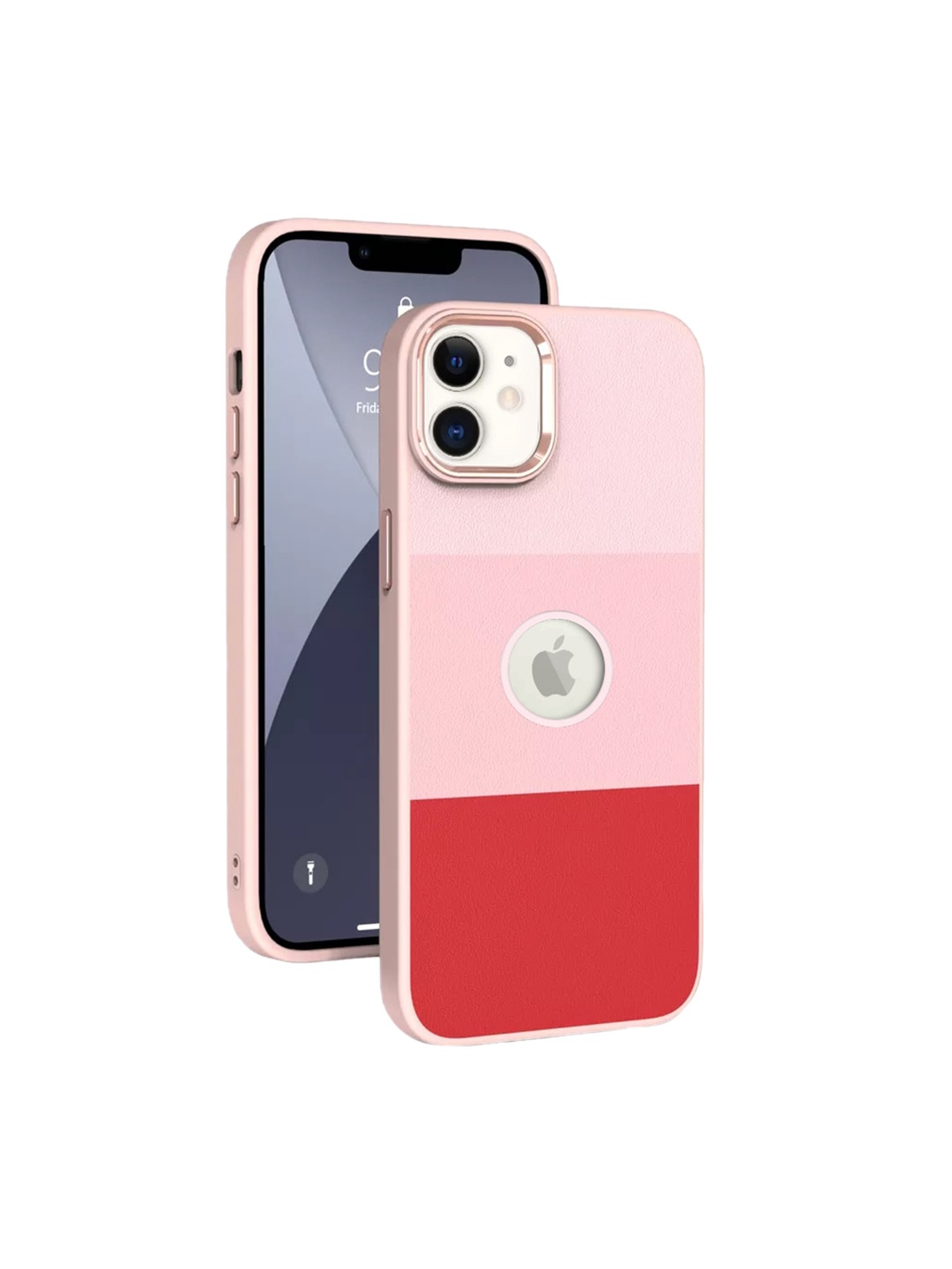 

Karwan Pink Leather iPhone 12 Back Case