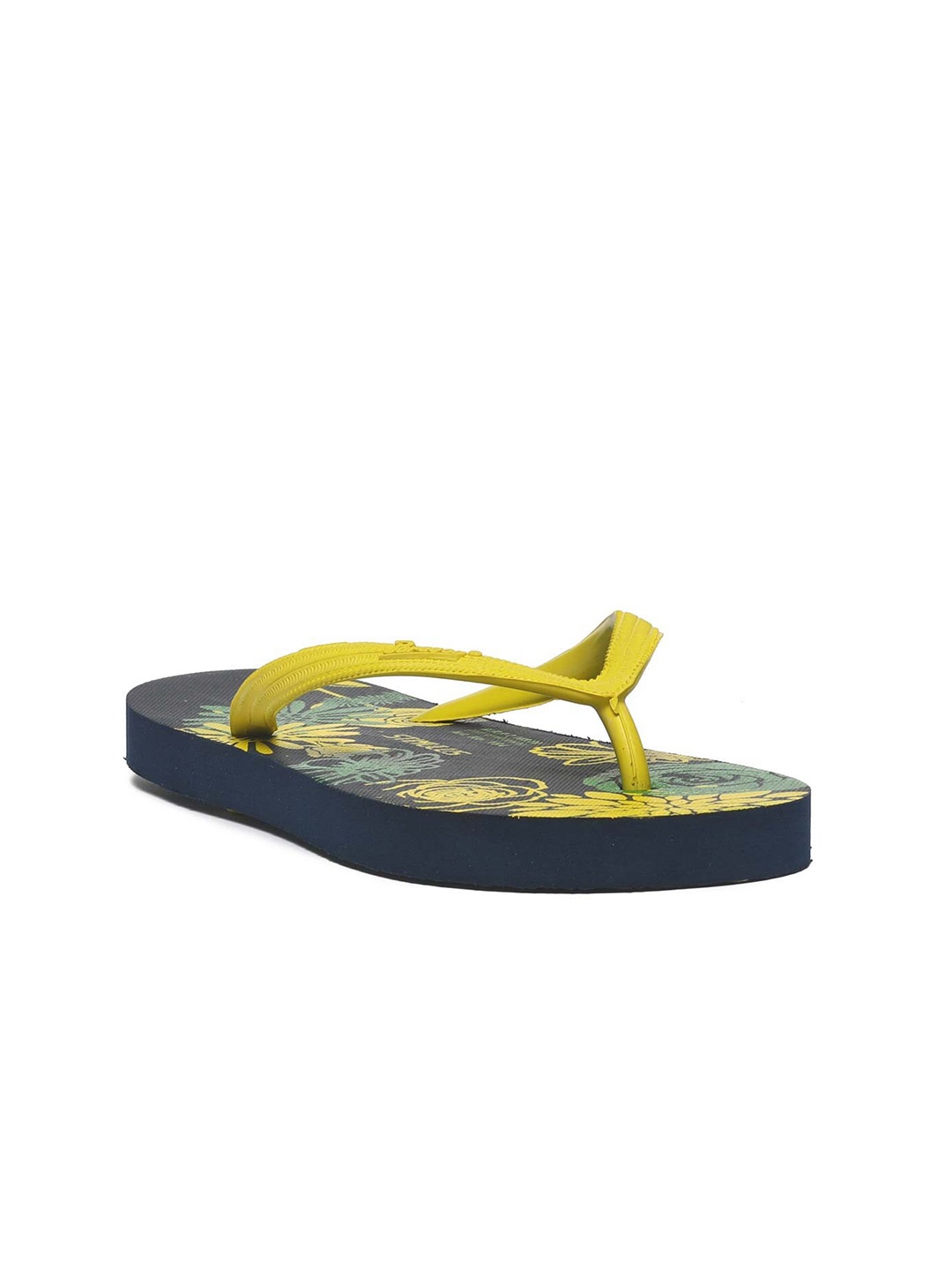 

Paragon Women Yellow & Blue Printed Rubber Thong Flip-Flops