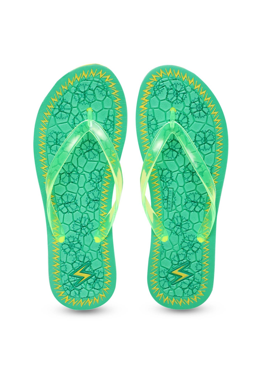 

Paragon Women Green & Yellow Printed Thong Flip-Flops