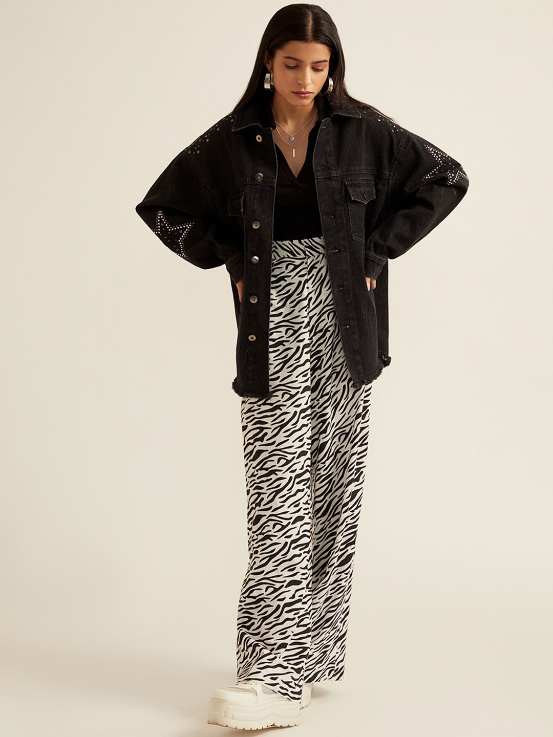 

THE CLOTHING FACTORY Women Black Cotton Bomber Jacket
