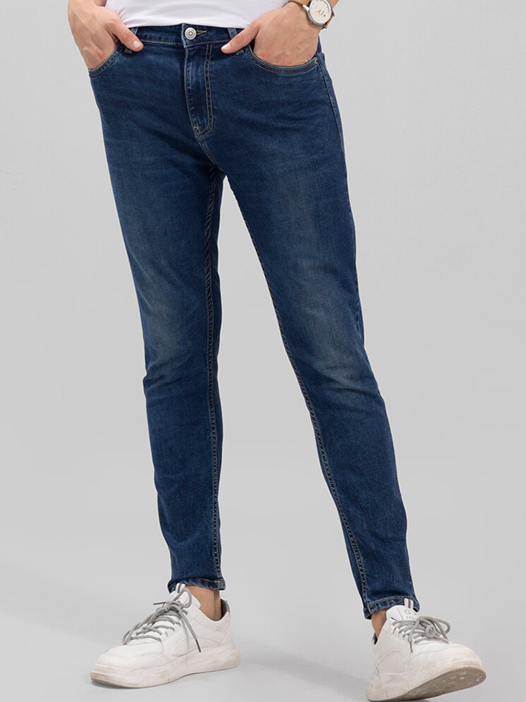 

Snitch Men Blue Skinny Fit Light Fade Mid Rise Stretchable Jeans