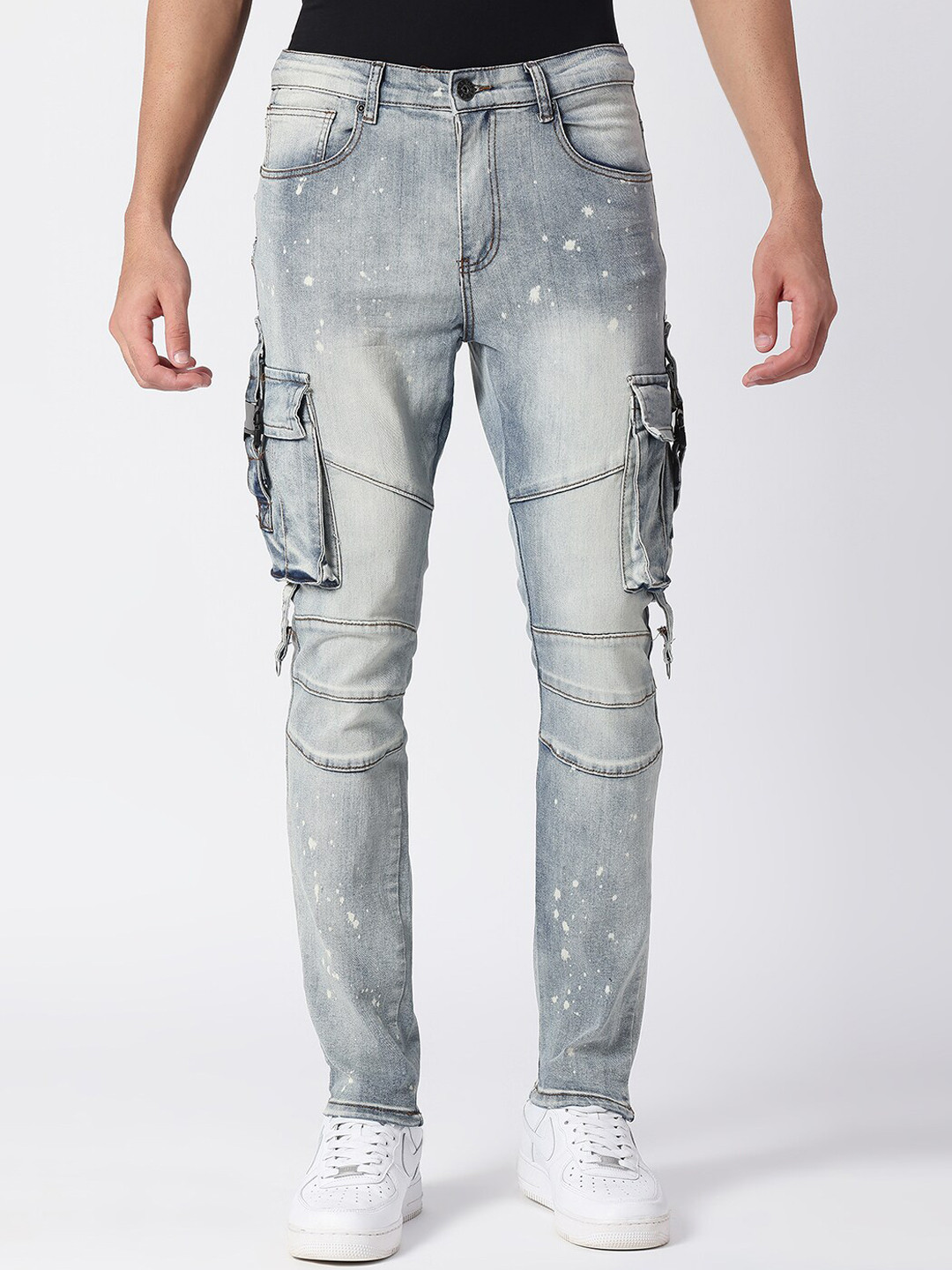 

WAIMEA Men Blue Skinny Fit Mildly Distressed Heavy Fade Stretchable Jeans