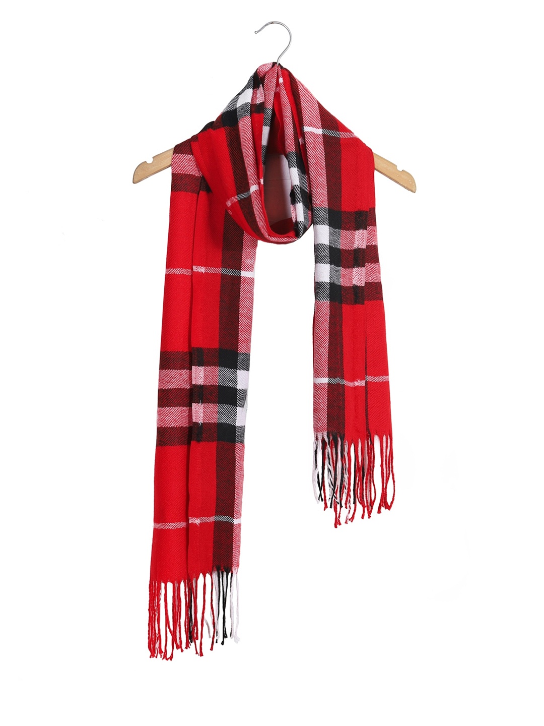 

HANDICRAFT PALACE Men Red & Black Checked Wool Muffler