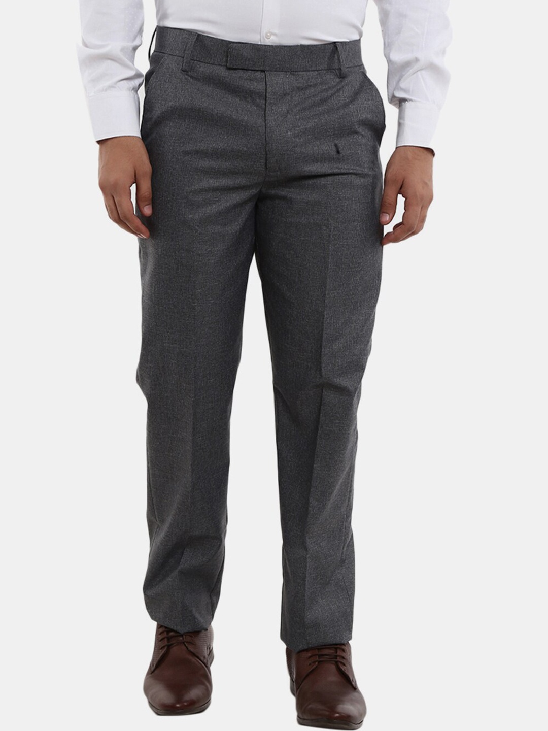 

V-Mart Men Grey Classic Slim Fit Cotton Trousers