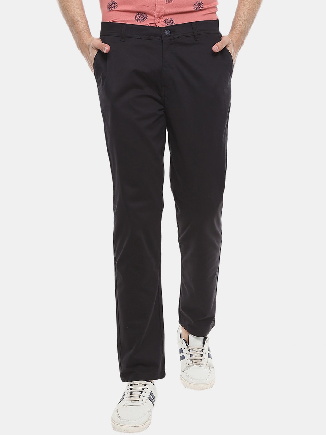 

V-Mart Men Black Classic Slim Fit Cotton Trousers