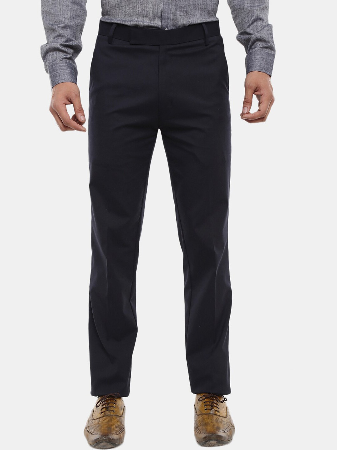 

V-Mart Men Navy Blue Classic Slim Fit Cotton Trousers